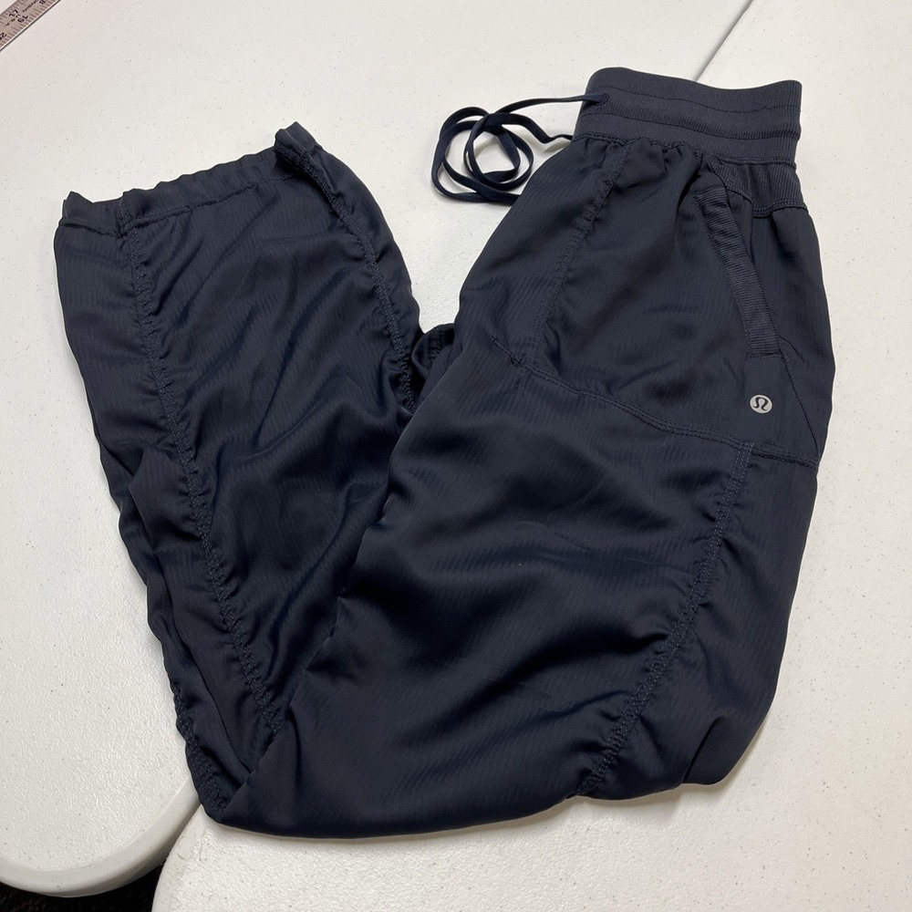 Lululemon Studio Dance Pants Blue Pull On Ruched Straight Leg Lounge Comfort - Picture 13 of 14